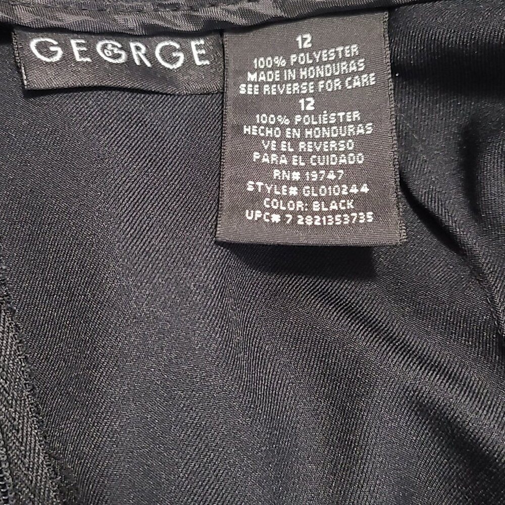 George Size 12 Black Skirt 35 inch Length Back Zipper
